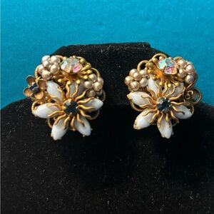 Amourelle Kramar of New York earrings designed by Frank Hess of Miriam Haskell